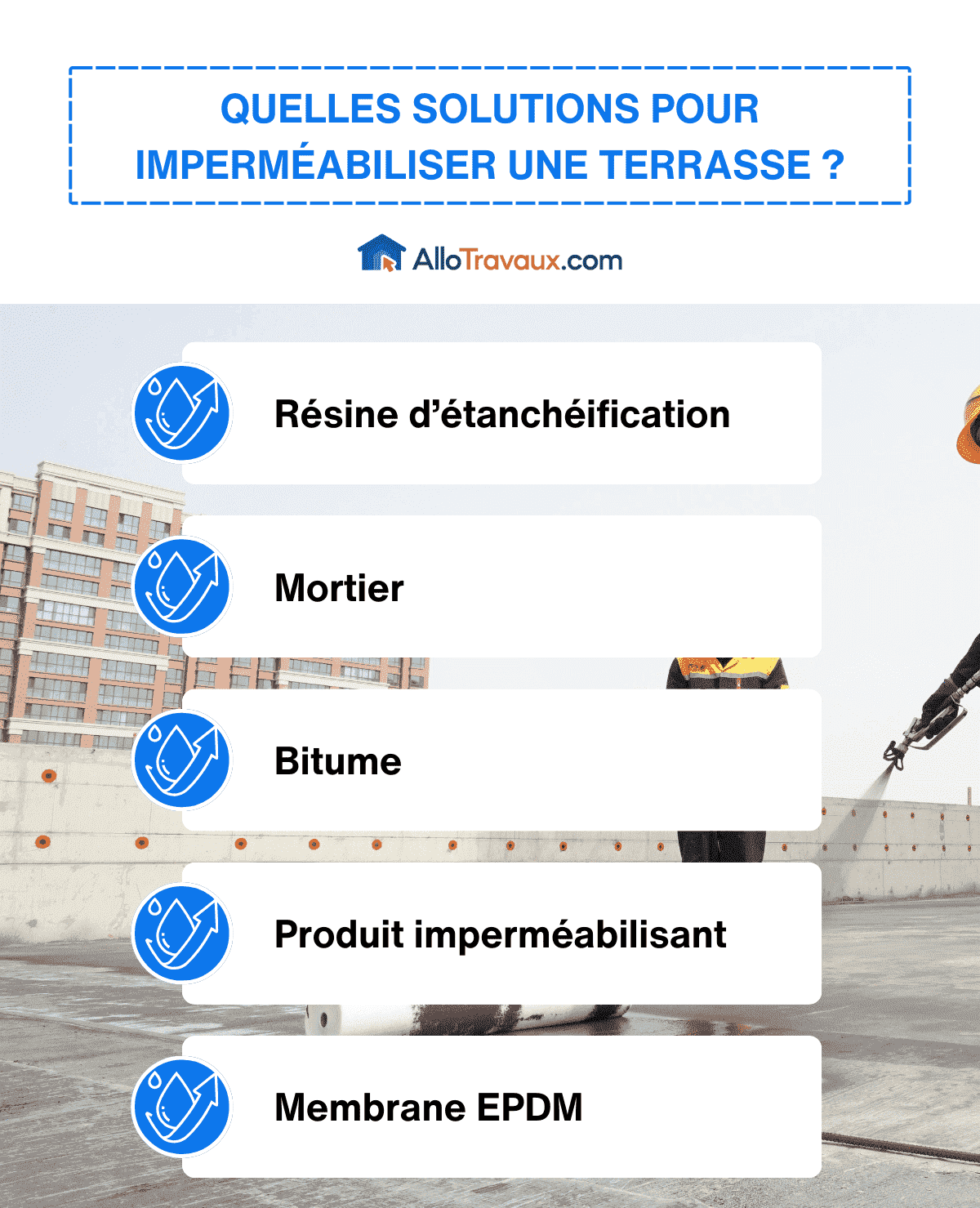 allotravaux quelles solutions pour impermeabiliser une terrass