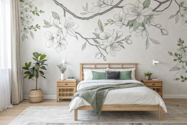 chambre douce artistique motifs floraux
