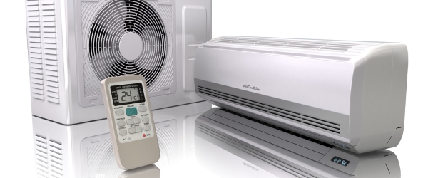 Air conditioner system isolated on white.