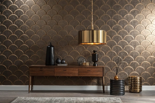 decor chic metallique motifs ecailles