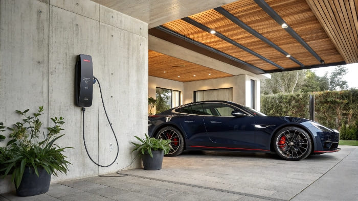 garage luxe voiture electrique