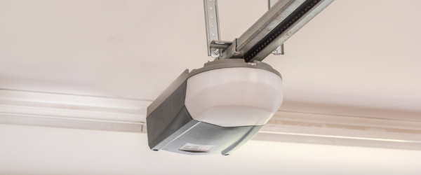 Automatic Garage Door Opener Motor on the Ceiling. Close Up.