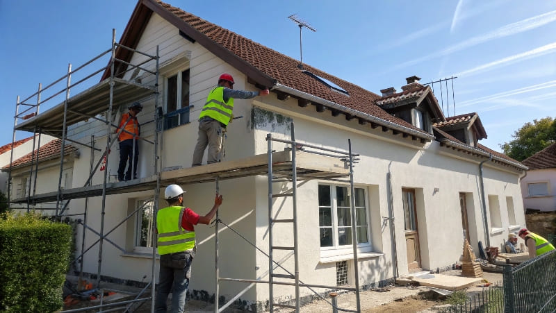 renovation maison echafaudage