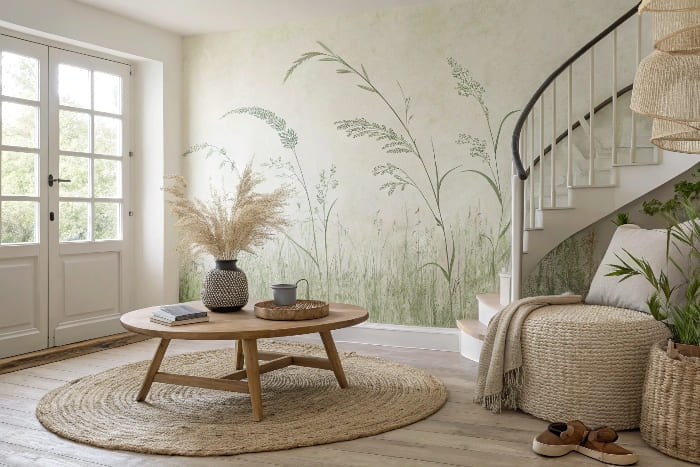 salon scandinave calme vegetal