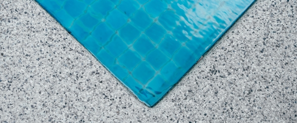Pure blue water the pool. Water caustic background