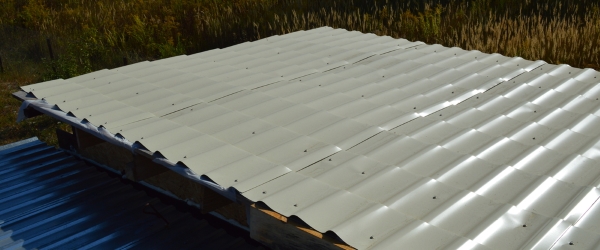 Installation of a wooden wind on the roof